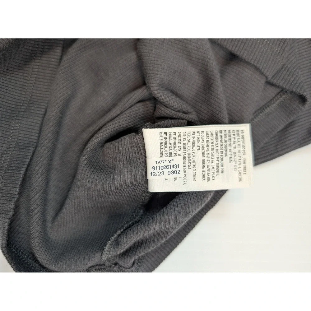 American Eagle Grey Ribbed Graphic Baby Tee Eagle 77 Tiger Short‎ Sleeve Medium